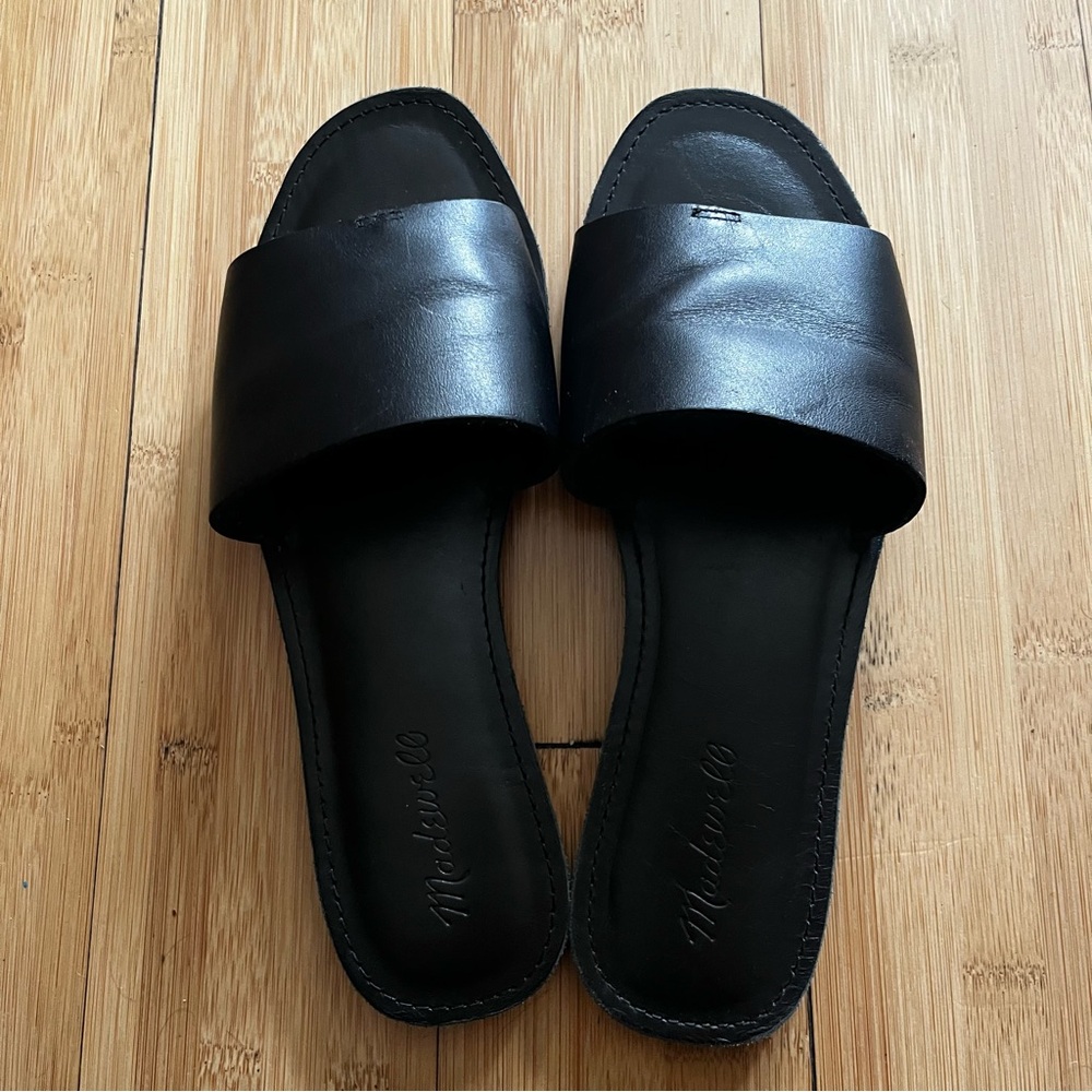 Madewell The Boardwalk Post Slide Sandal - Black 9.5